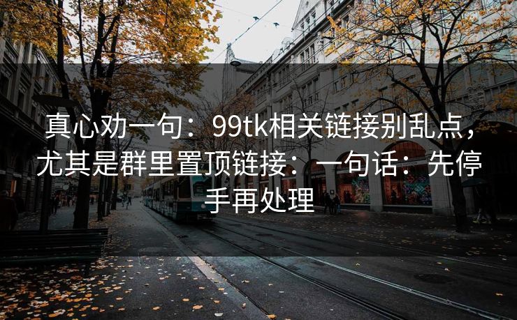 真心劝一句:99tk相关链接别乱点,尤其是群里置顶链接:一句话:先停手再处理 真心劝一句:99tk相关链接别乱点,尤其是群里置顶链接:一句话:先停手再处理